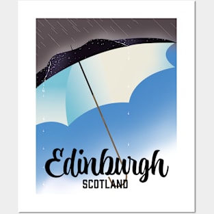 Edinburgh Scotland Umbrella travel poster Posters and Art